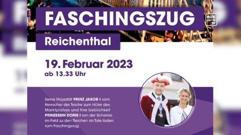 Ankündigung Faschingszug in Reichenthal am 19.2.2023
