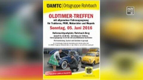 Ankündigung Oldtimerausfahrt des ÖAMTC-Clubs Rohrbach am 5.6.2016