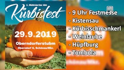 Ankündigung Kürbisfest Oberndorfer Stubm in Schönau