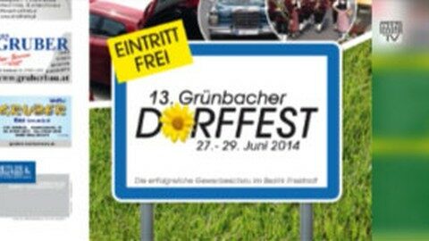 Ankündigung Grünbacher Dorffest 2014 mit Hausmesse Kopplinger