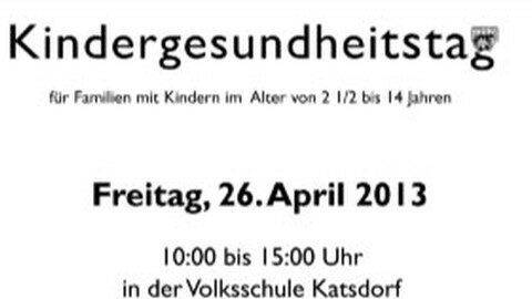 Einladung zum Kindergesundheitstag in Katsdorf