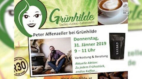 Ankündigung Kaffeeverkostung Grünhilde am 31.1.2019